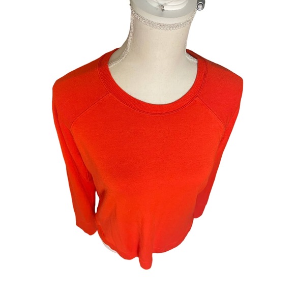 Athleta Womens Relaxed Fit Mindset Sweatshirt Long Sleeve Size M Orange - Picture 3 of 8